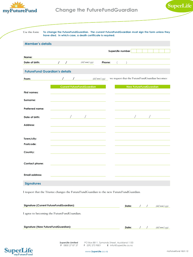Change the FutureFundGuardian - SuperLife Preview on Page 1