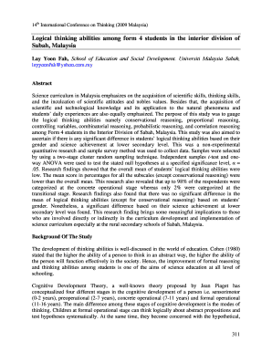 Welding report sample - logical thinking abilities malaysian form