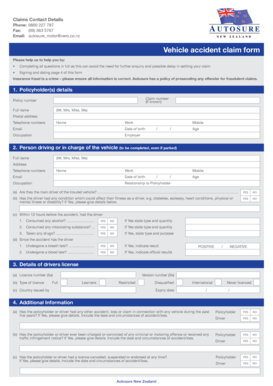 Vehicle Accident Claim Form