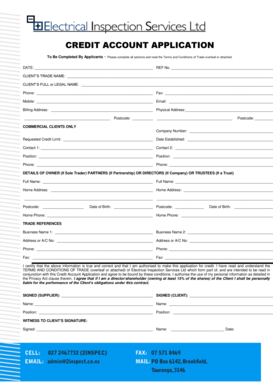 Credit Account Application