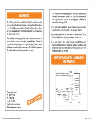 Water Heater Installation Guide and Forms
