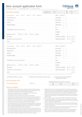 New account application form - TSB Bank