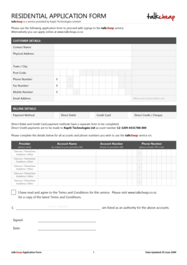 Residential Application Form