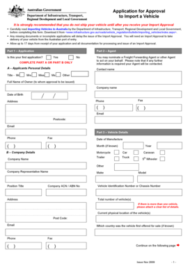Vehicle Import Approval Application
