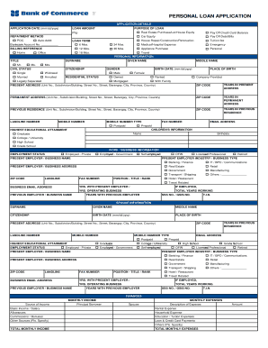 Personal Loan Application Form Pdf Fill Online Printable