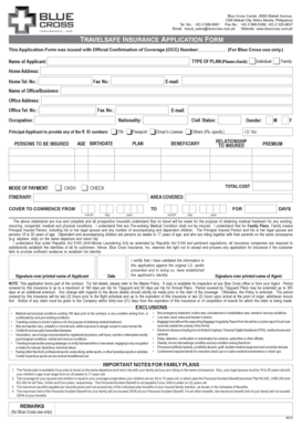 TravelSafe Insurance Application Form