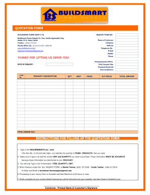 Buildsmart Quotation Form