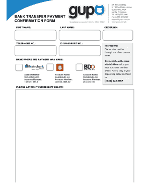 bank confirmation form