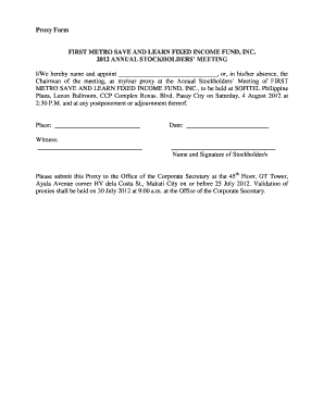 Assets form template - Proxy Form - First Metro Asset Management Inc