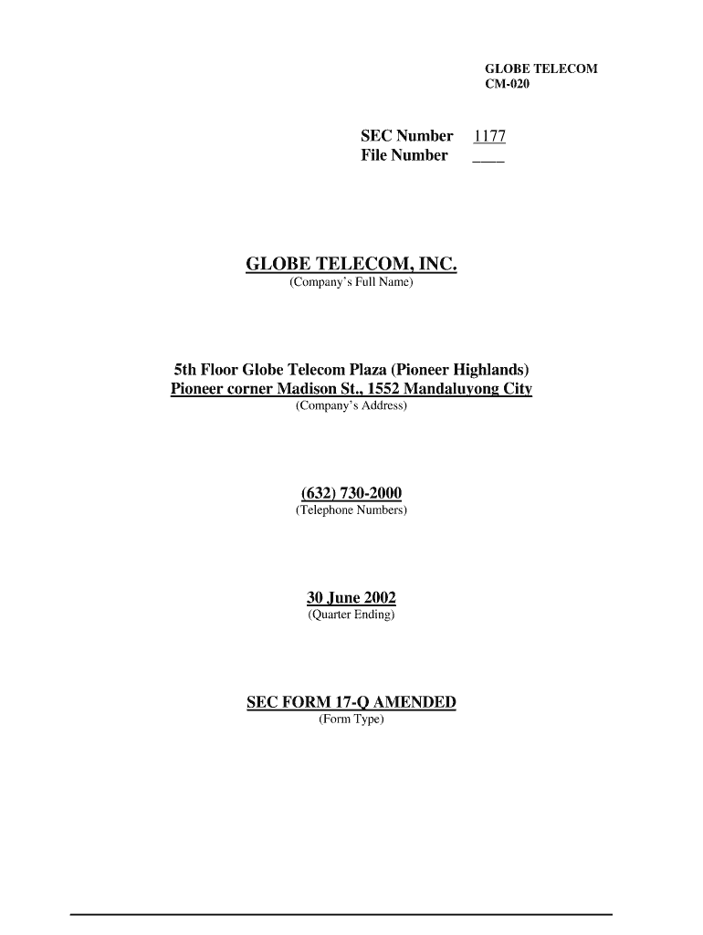 Download - Globe Telecom Preview on Page 1