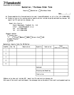 Quotation/Purchase order form (pdf) - funakoshi co