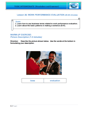 Work Performance Evaluation Form
