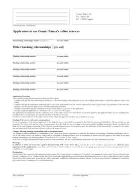 Cornèr Banca Online Services Application