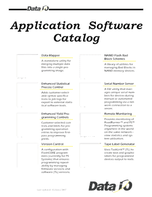 Application Software Catalog - Data I/O - mbelectronique