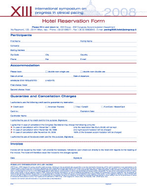 Download the Hotel Reservation Form (.pdf) - AIM Group