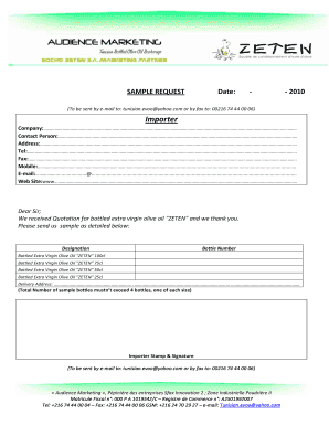 Fillable Online Sample request form - Fichier PDF Fax Email Print ...