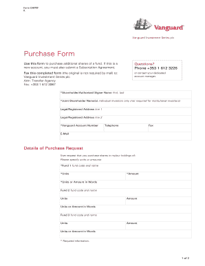 Vanguard Investment Series Purchase Form