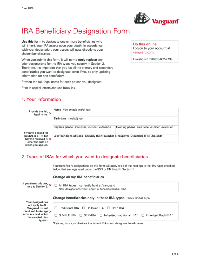vanguard beneficiary form pdf
