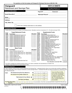Vanguard Retirement and Savings Plan Rollover Form