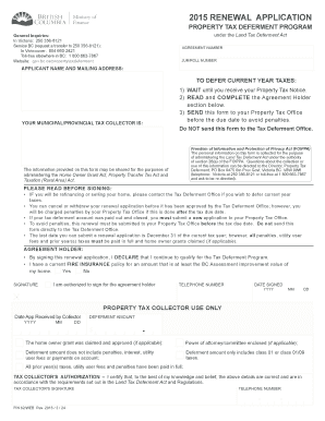 BC Property Tax Deferment Renewal Application