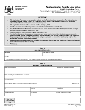 FSCO Family Law Form 1