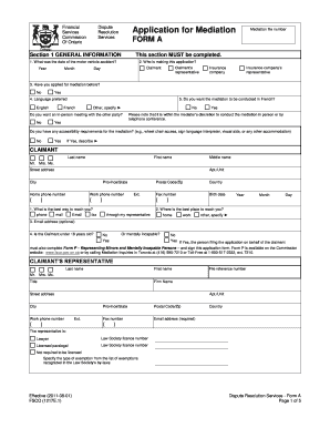 Ontario Motor Vehicle Accident Mediation Application