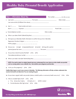 Manitoba Prenatal Benefit Application