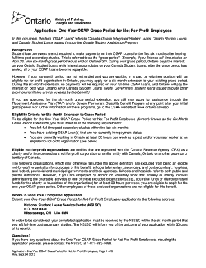 One-Year OSAP Grace Period Application