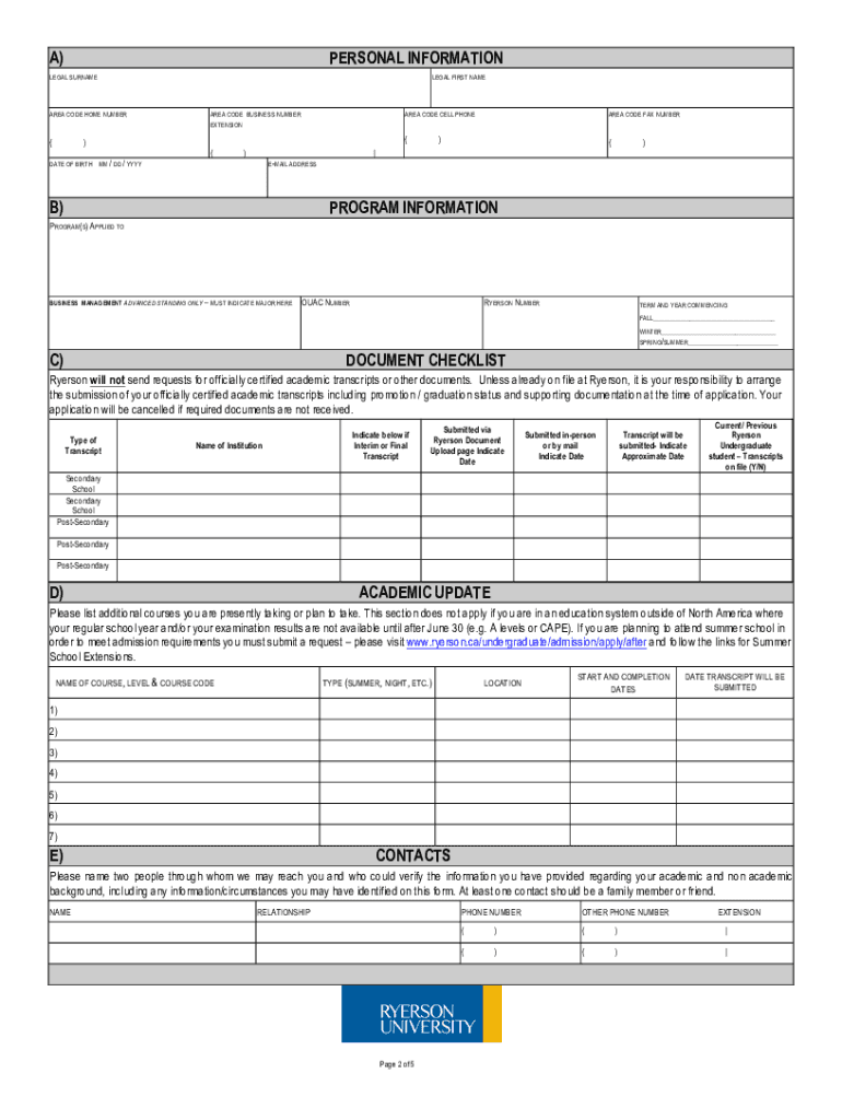 tmu supplementary form Preview on Page 1