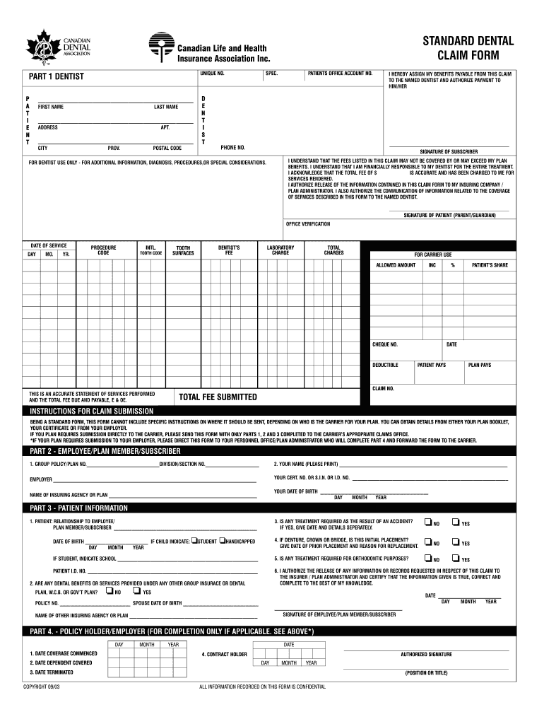Blueshiel Of Ca Fillable Dental Claim Form Printable Forms Free Online