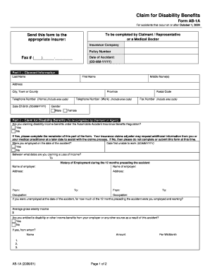 Claim for Disability Benefits - Alberta Finance and Enterprise - finance alberta