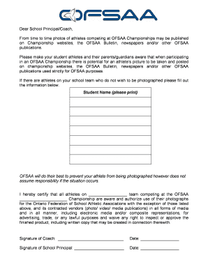 OFSAA Photo Consent Form
