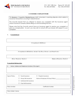 Consumer Complaint Form