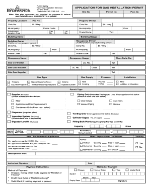 Gas Installation Permit Application