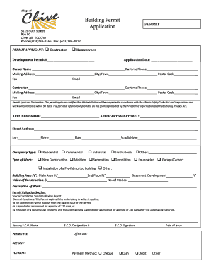 Building Permit Application