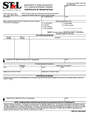 us customs border protection reimbursement statement