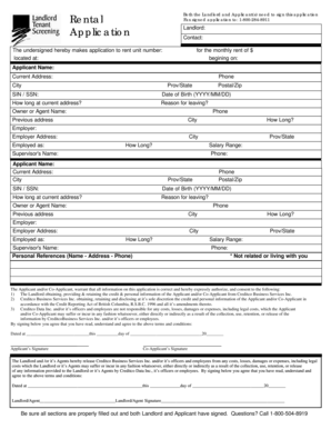 Rental Application Form