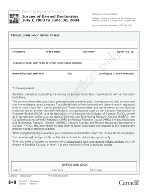 Survey of Earned Doctorates