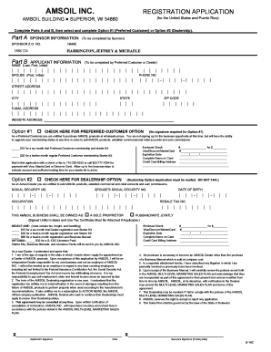 AMSOIL Registration Application