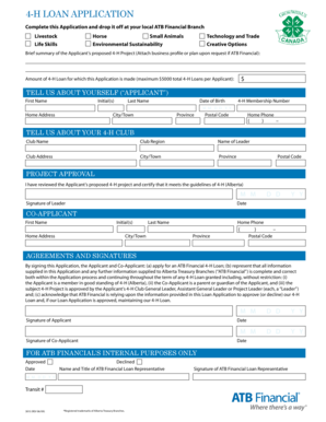 4-H Loan Application Form 57K - Agriculture and Rural Development - www1 agric gov ab
