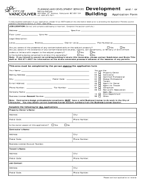 Vancouver Building Application Form