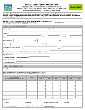 Vancouver Special Event Permit Application