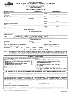 City of Kamloops Sign Permit Application