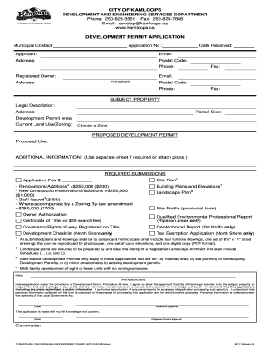 City of Kamloops Development Permit Application