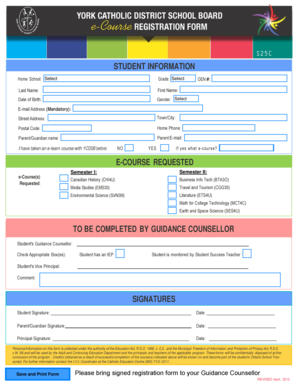 Student E-Course Request Form