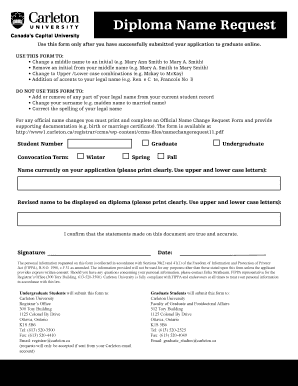 Diploma Name Request Form