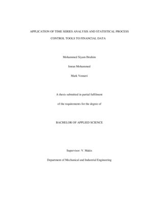 APPLICATION OF TIME SERIES ANALYSIS AND STATISTICAL ... - mie utoronto