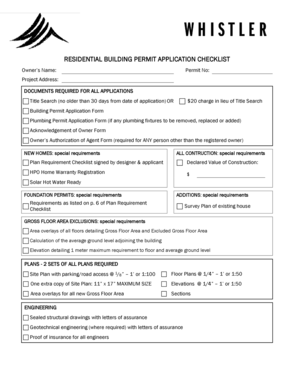 Residential Building Permit Application Checklist