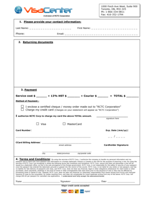 Russian Visa Application Form