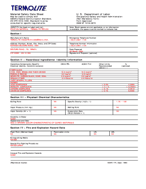 Material Safety Data Sheet